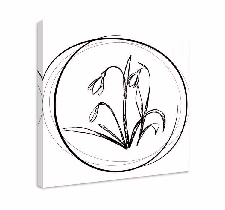 Kanvas blommor och växter delikata snödroppar - Tenstickers