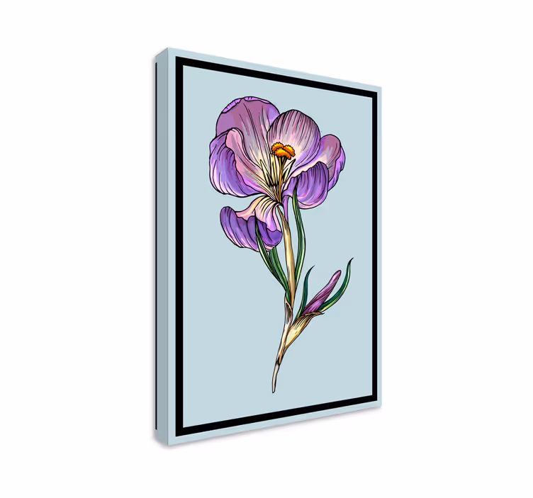 Lila blommig elegans kanvas blommor och växter - Tenstickers