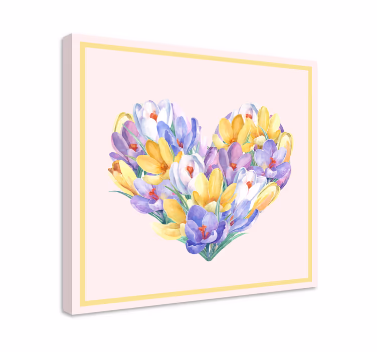 Kanvas blommor och växter hjärtformade blommor - Tenstickers