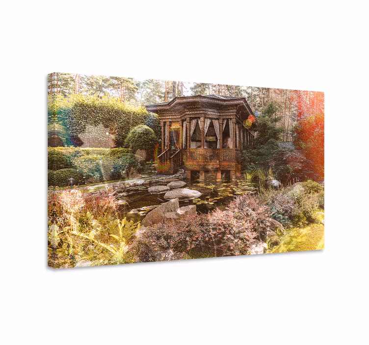 Cottagecore vintage pierk landskapcanvas tavla - Tenstickers