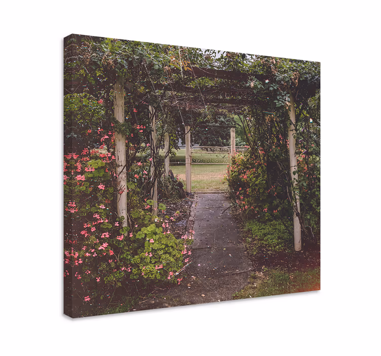 Chic stuga trädgård landskap canvas - Tenstickers