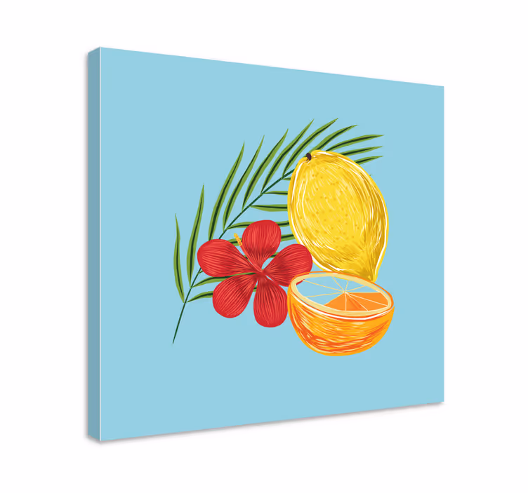 Pastell citroner frukt design kök väggtryck - Tenstickers