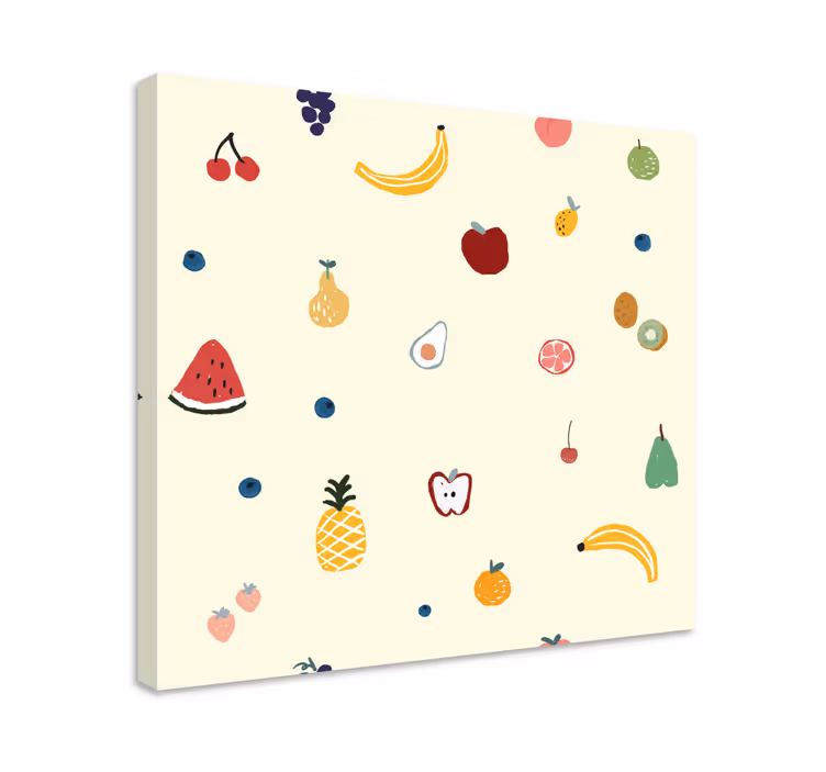 Kanvas frukter färgglad fruktspridning - Tenstickers