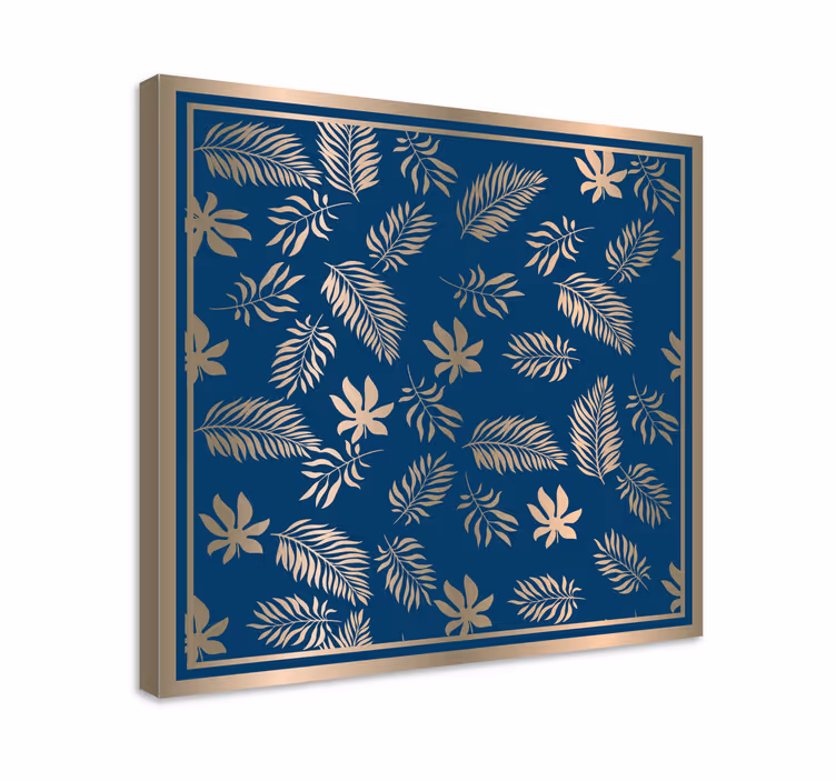 Kanvas blommor och växter med lövmönsterdesign - Tenstickers