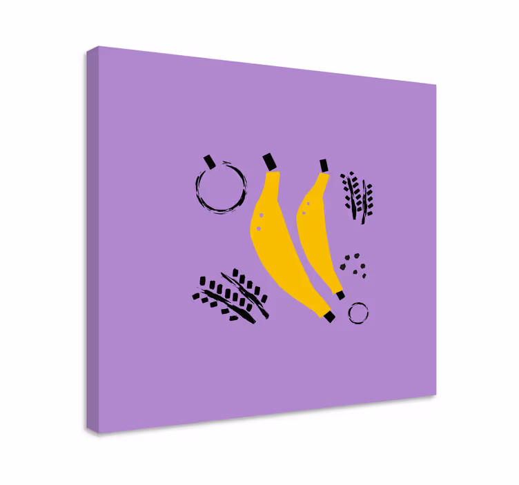 Afrikansk stil lila banan design frukt canvas - Tenstickers