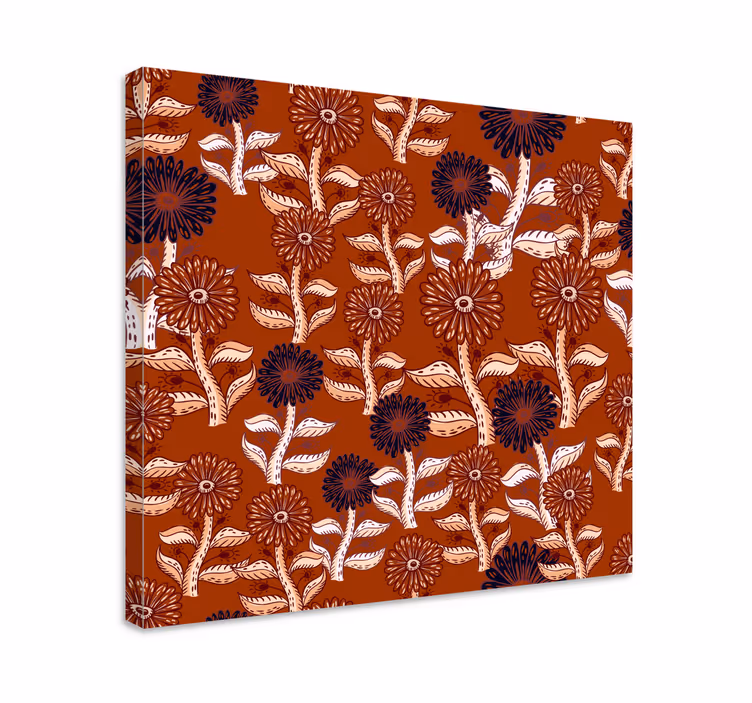 Blommönster design Kanvas blommor och växter - Tenstickers