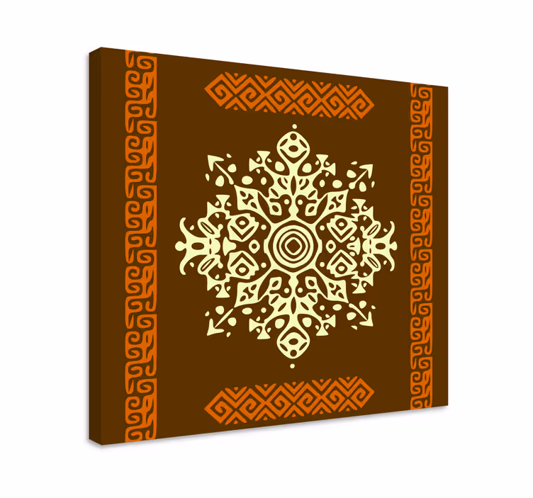 Afrikansk stil brun och gul abstraktcanvas tavla - Tenstickers