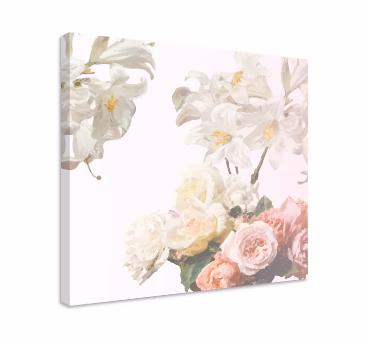 Shabby chic stil blommor retro canvas - Tenstickers