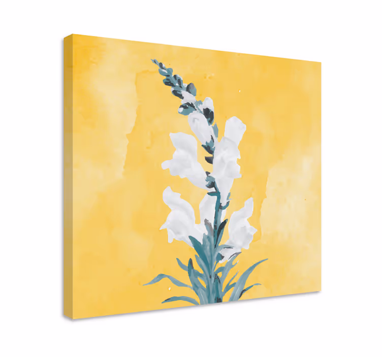 Kanvas blommor och växter subtila vita blommor - Tenstickers