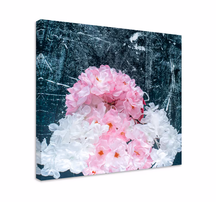 Kanvas blommor och växter blush blomsterarrangemang - Tenstickers
