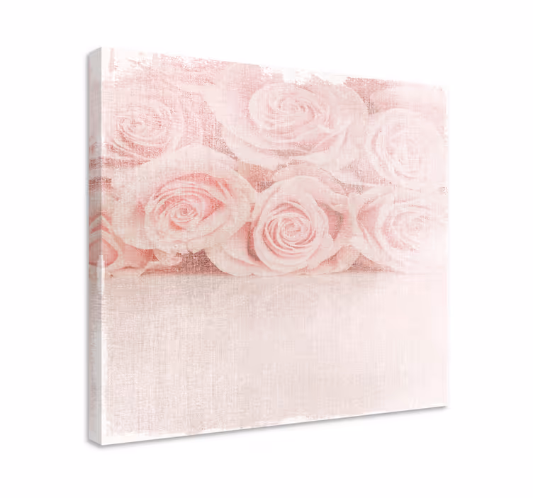Kanvas blommor och växter mild blush rosor - Tenstickers