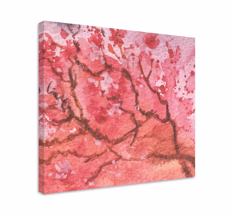 Kanvas blommor och växter sakura kvistar - Tenstickers