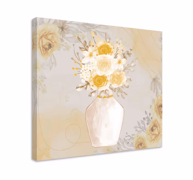 Kanvas blommor och växter graciös blomkomposition - Tenstickers