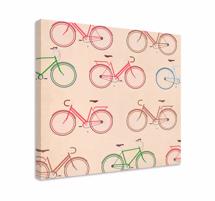 Kanvas sport färgglada cykelmönster - Tenstickers
