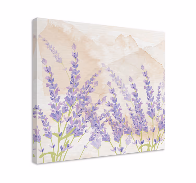 Provensalsk akvarell lavendel blommacanvas tavla - Tenstickers