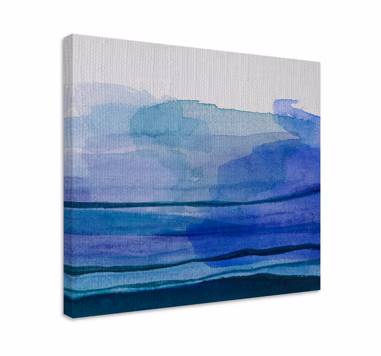 Ombre effekt vattenfärg våg canvas konsttryck - Tenstickers