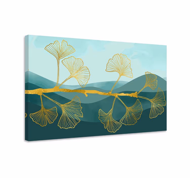 "glamour stil" ginko tree wall canvas - Tenstickers