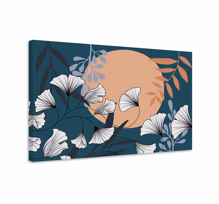 Kanvas blommor och växter elegant blomsterarrangemang - Tenstickers