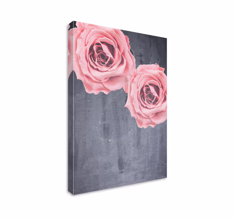 Elegant feminin rosa ros design blomma canvas - Tenstickers