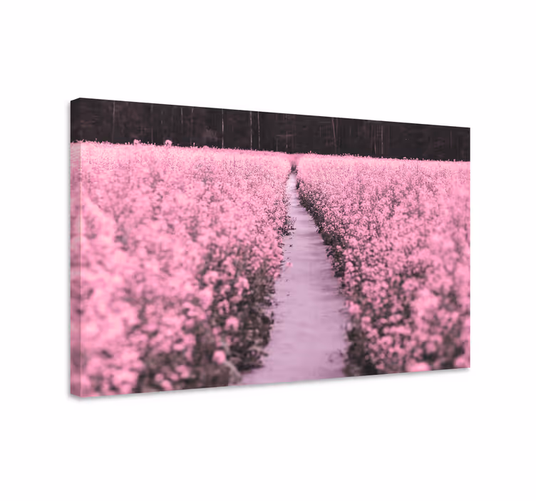 Väg genom blommor och växter kanvas - Tenstickers