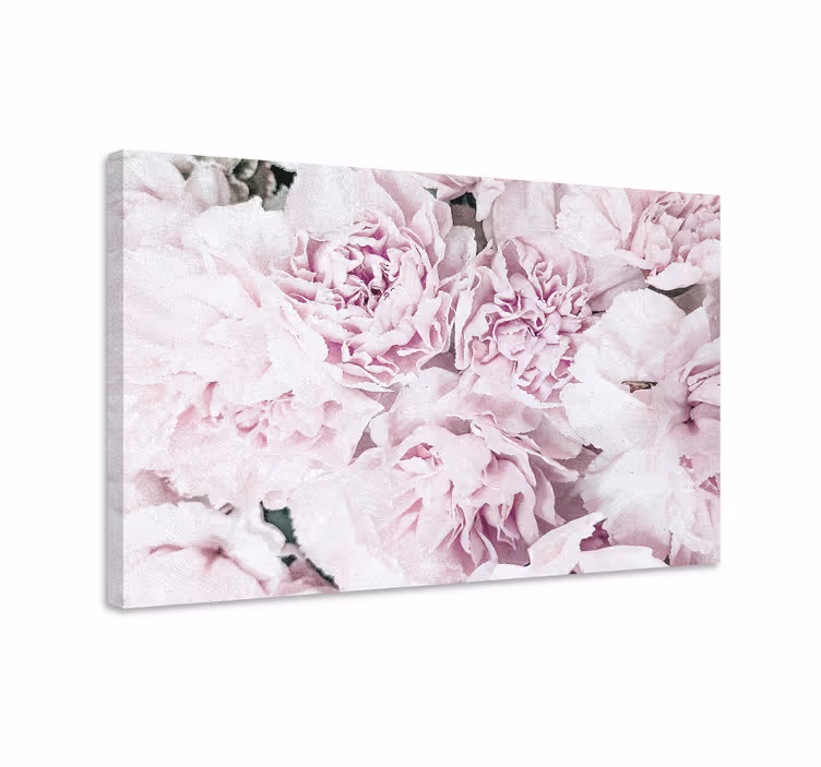 Delikata rosa blommor och växter kanvas - Tenstickers