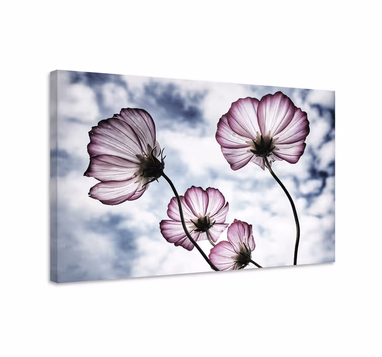 Kanvas blommor och växter i silhuett - Tenstickers