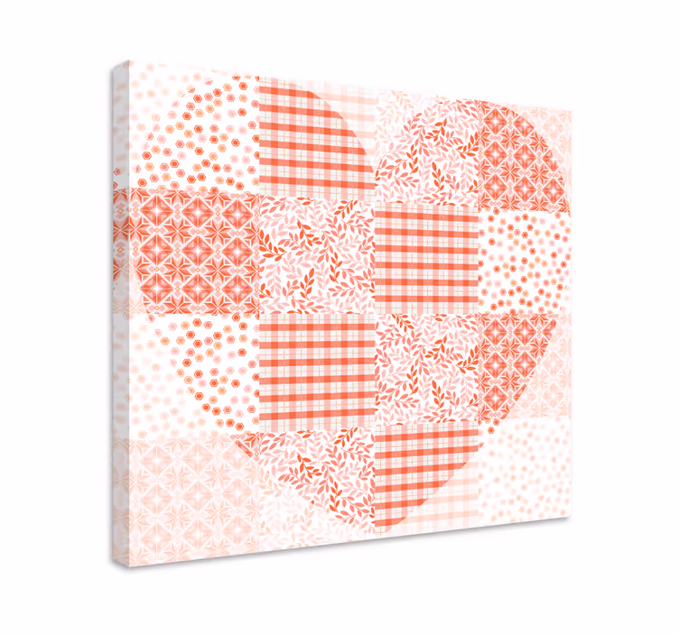 Kanvas frukter patchwork hjärtformad design - Tenstickers