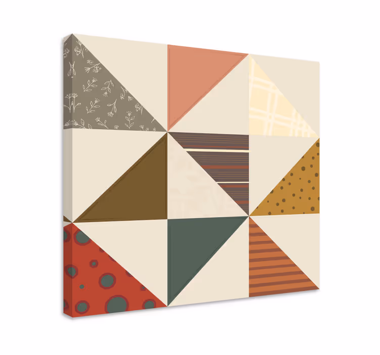 Lapptäcke triangel mönster geometriskcanvas tavla - Tenstickers