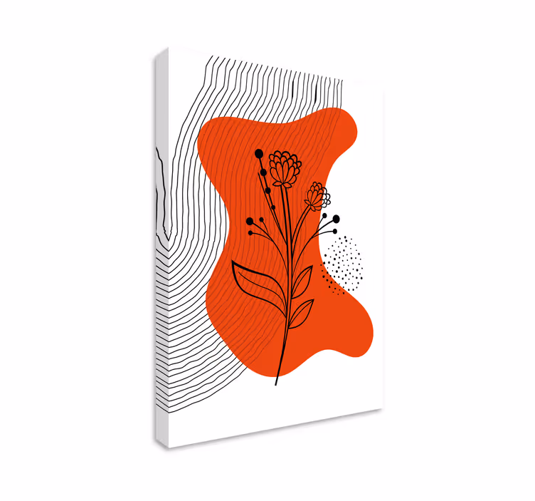 Abstrakt blommig siluett Kanvas blommor - Tenstickers