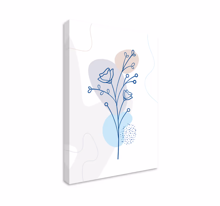 Kanvas blommor och växter floral konturkomposition - Tenstickers