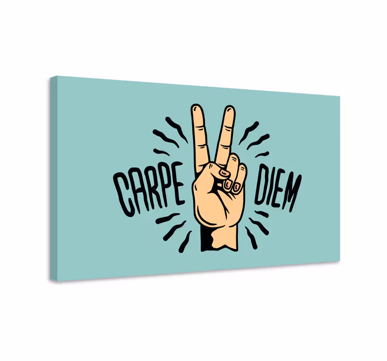 Carpe diem handgest Kanvas citat - Tenstickers