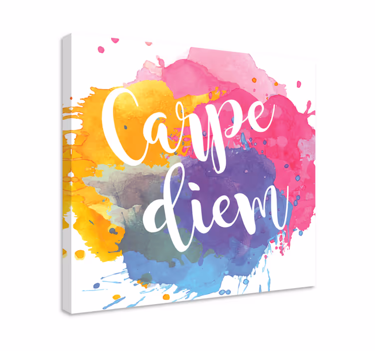 Färgglad carpe diem stänk motiverandecanvas tavla - Tenstickers