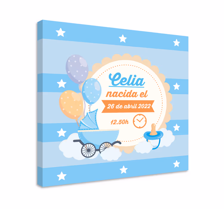 Kanvas barnrum babyannonsering firande - Tenstickers