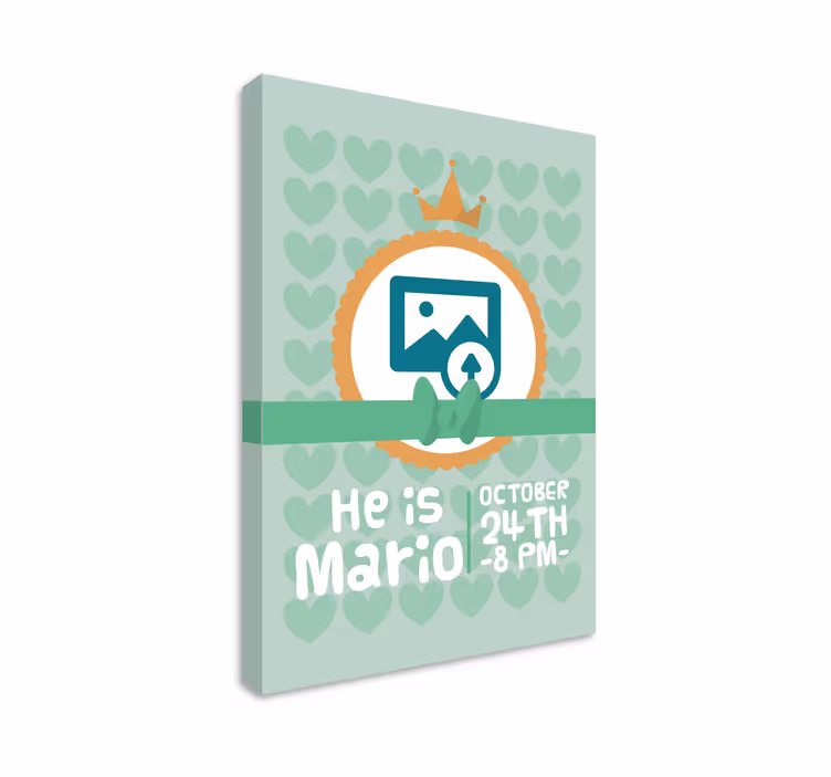 Grön födelse personlig canvas - Tenstickers