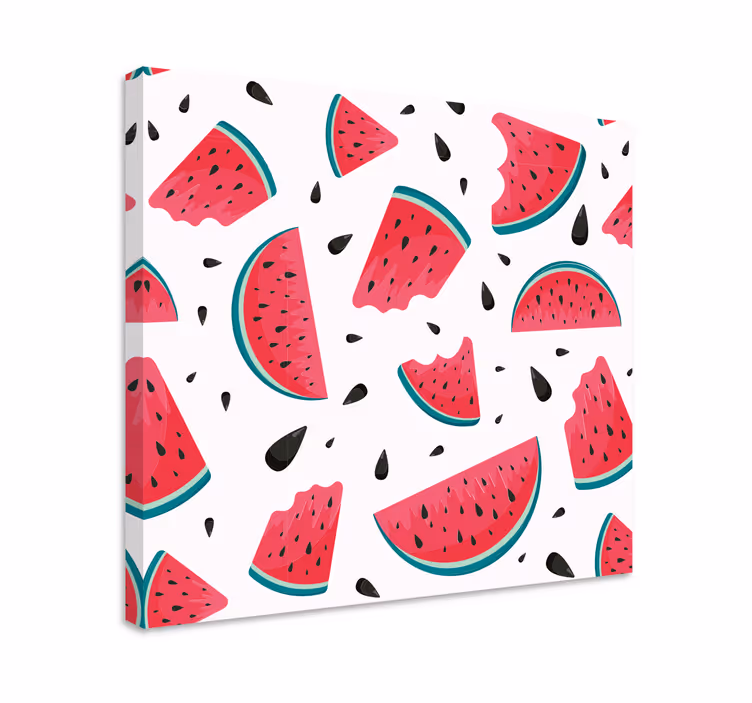Kanvas frukter fräsch vattenmelon skiva - Tenstickers