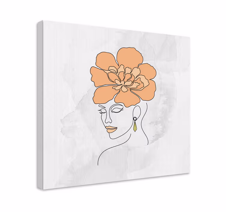 Minimalistiska väggutskrifter med blommor i sovrummet - Tenstickers