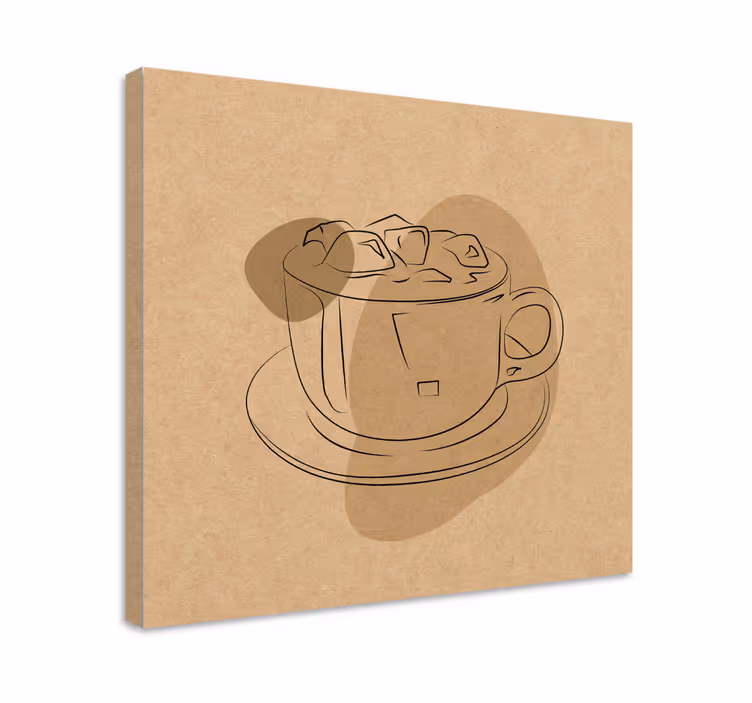 Kanvas andra blommor och växter kaffekoppsillustration - Tenstickers