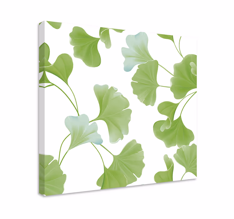 Gröna ginkgo blad modern canvas - Tenstickers