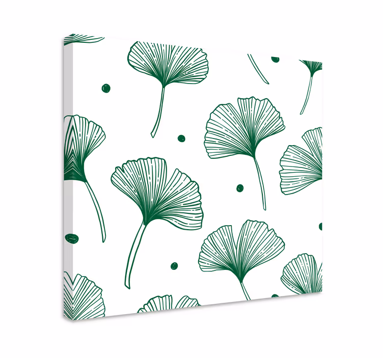 Stora ginkgo gröna blad modern canvas - Tenstickers
