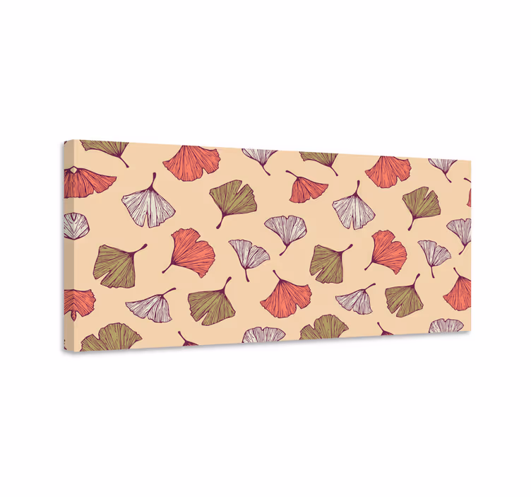 Ginkgo blad mönster Kanvas blommor - Tenstickers