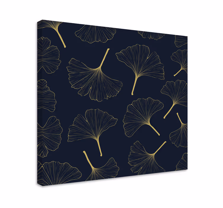 Kanvas blommor och växter gingko bladmönster - Tenstickers