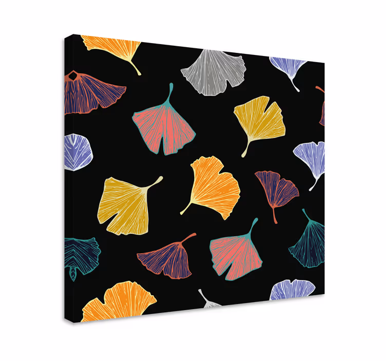 Kanvas blommor och växter ginkgo blad illustrationer - Tenstickers