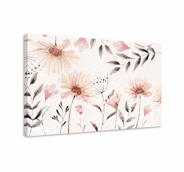 Kanvas blommor och växter elegant blomsterkomposition - Tenstickers