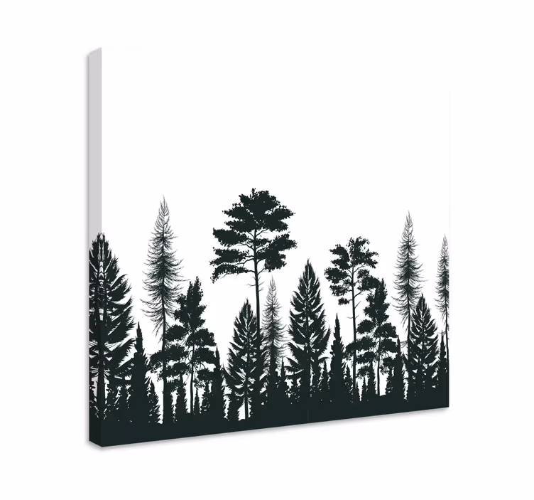 Tallar siluett träd vägg canvas - Tenstickers