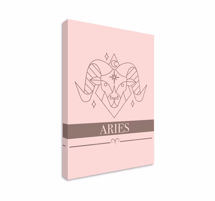 Aries rosa kort stjärntecken sovrum väggutskrifter - Tenstickers