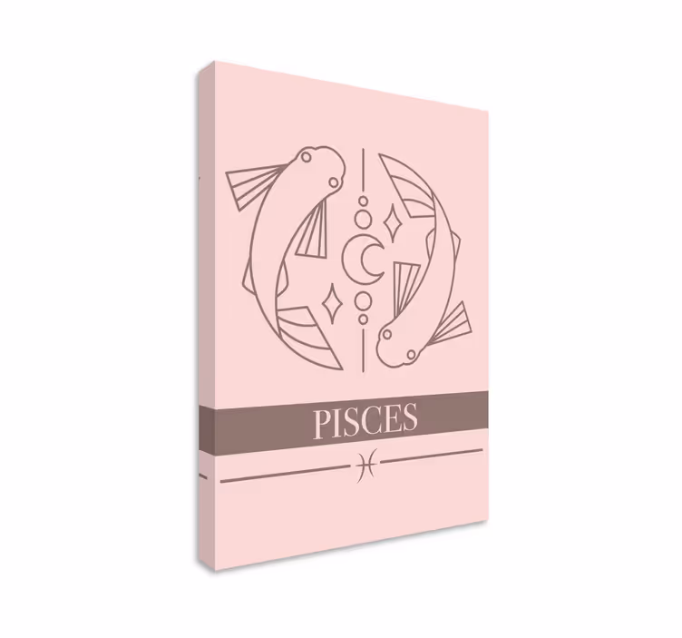 Kanvas fiskar astrologiskt fisketecken - Tenstickers