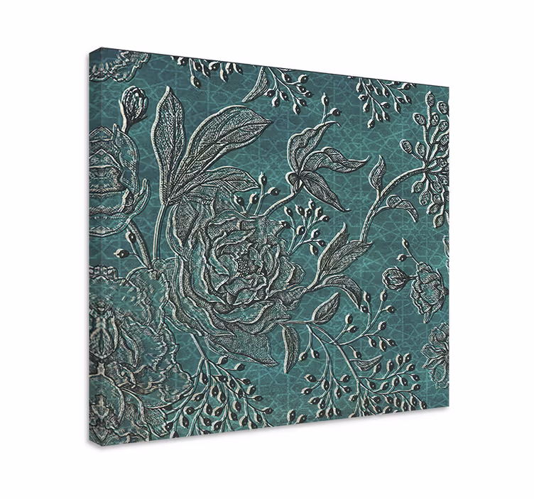 Kanvas blommor och växter elegant botanisk komposition - Tenstickers