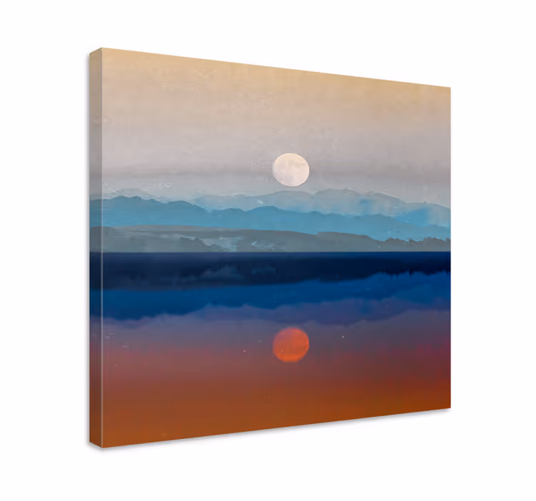 Utrymme vacker måne design landskapcanvas tavla - Tenstickers