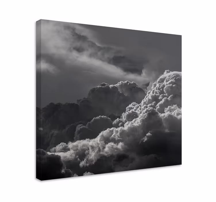 Svart och vit himmel moln landskapcanvas tavla - Tenstickers