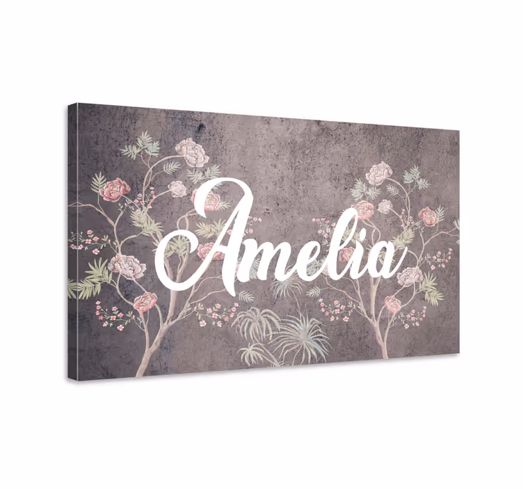 Blommönster med namn Kanvas blommor - Tenstickers
